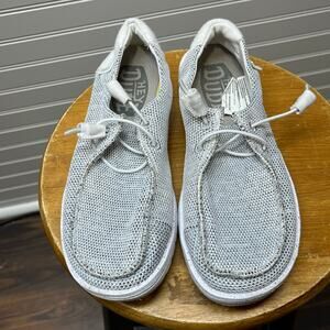 Hey Dude Wendy Sox Stone White Shoes Size 6
